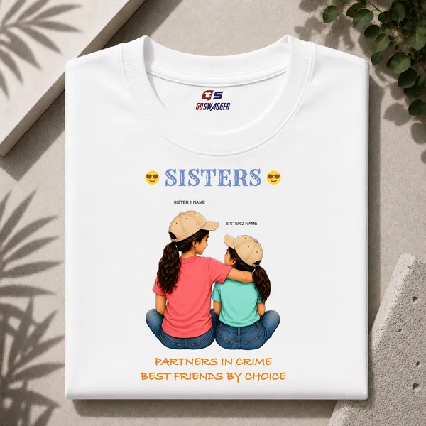 Customised__Partner_In_Crime_2_Sister_Premium_Cotton_T_Shirt_White