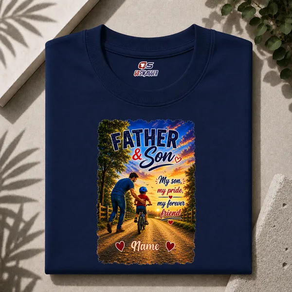 Customised__My_Son_My_Pride_Father_And_Son_Premium_Cotton_T_Shirt_Navy