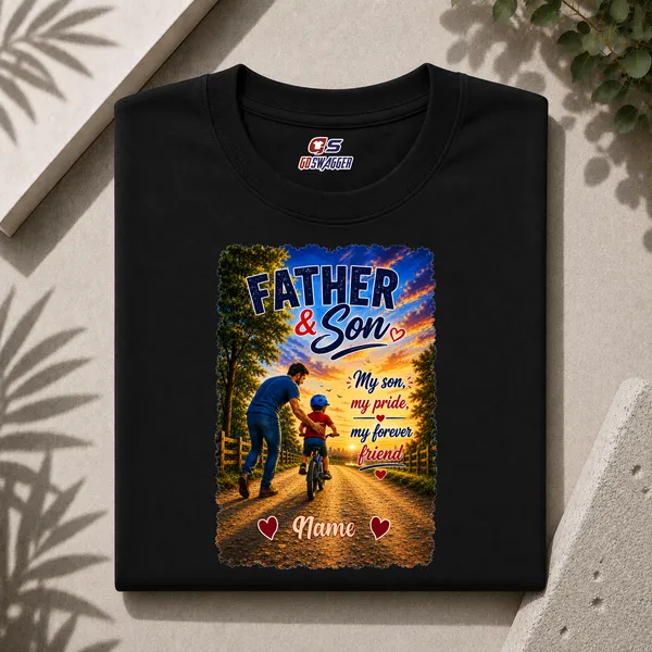 Customised__My_Son_My_Pride_Father_And_Son_Premium_Cotton_T_Shirt_Black