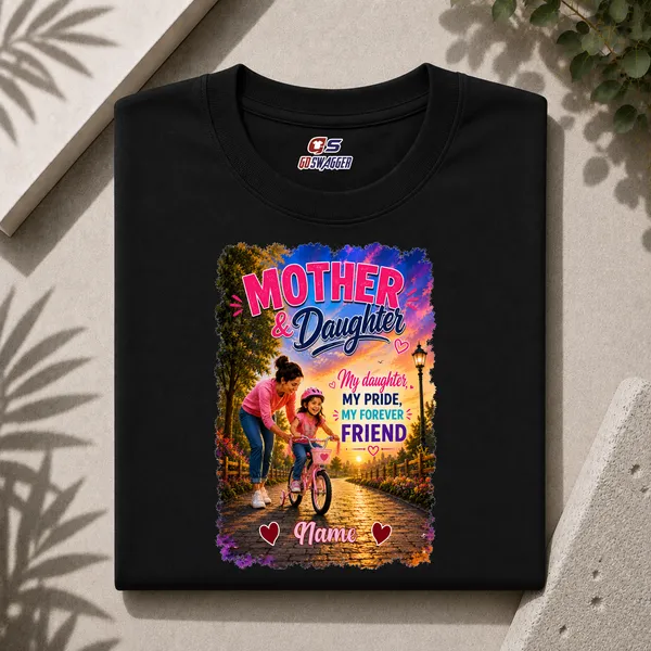Customised__My_Daughter_My_Pride_Mother_And_Daughter_Premium_Cotton_T_Shirt_Black