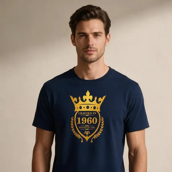 Customised_Crafted_In_1960_Refined_By_Time_Premium_Cotton_T_Shirt_Navy