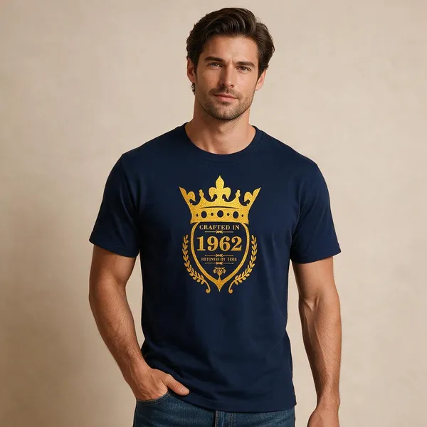 Customised_Crafted_In_1962_Refined_By_Time_Premium_Cotton_T_Shirt_Navy