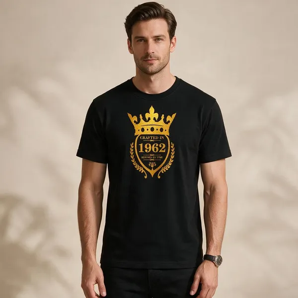 Customised_Crafted_In_1962_Refined_By_Time_Premium_Cotton_T_Shirt_Black