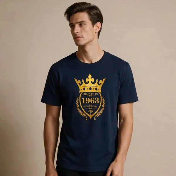 Customised_Crafted_In_1963_Refined_By_Time_Premium_Cotton_T_Shirt_Navy