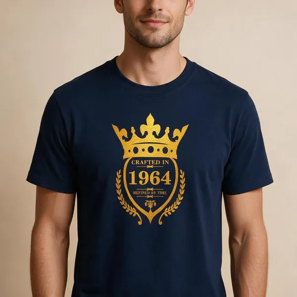 Customised_Crafted_In_1964_Refined_By_Time_Premium_Cotton_T_Shirt_Navy