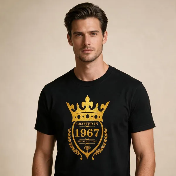 Customised_Crafted_In_1967_Refined_By_Time_Premium_Cotton_T_Shirt_Black