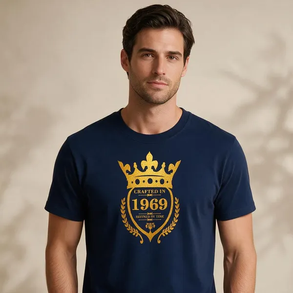 Customised_Crafted_In_1969_Refined_By_Time_Premium_Cotton_T_Shirt_Navy