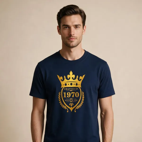 Customised_Crafted_In_1970_Refined_By_Time_Premium_Cotton_T_Shirt_Navy