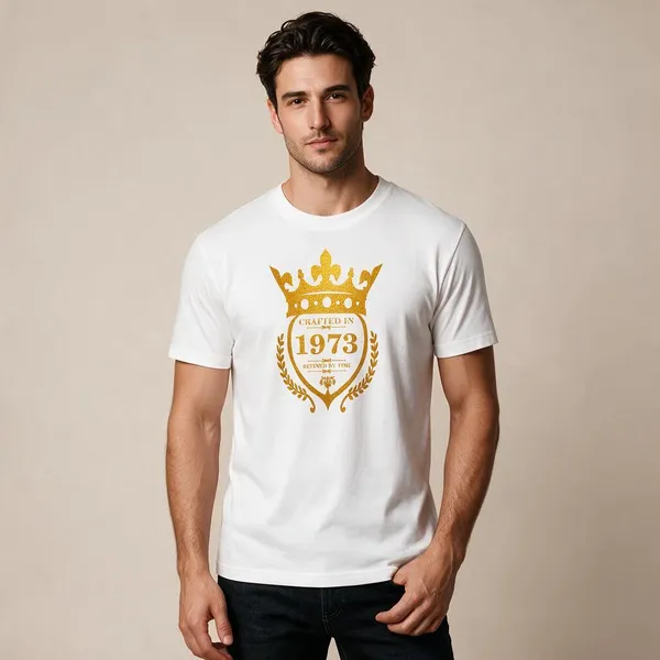 Customised_Crafted_In_1973_Refined_By_Time_Premium_Cotton_T_Shirt_White