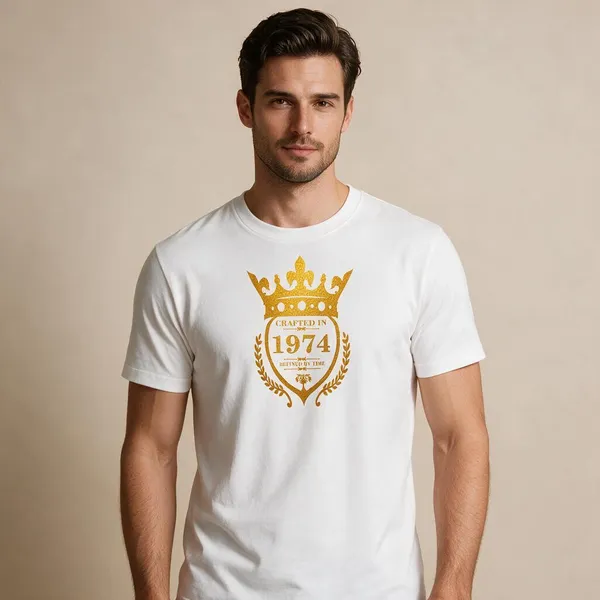 Customised_Crafted_In_1974_Refined_By_Time_Premium_Cotton_T_Shirt_White