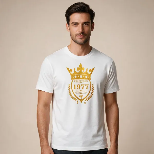Customised_Crafted_In_1977_Refined_By_Time_Premium_Cotton_T_Shirt_White