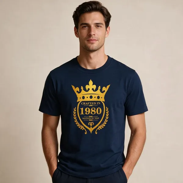 Customised_Crafted_In_1980_Refined_By_Time_Premium_Cotton_T_Shirt_Navy
