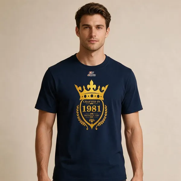 Customised_Crafted_In_1981_Refined_By_Time_Premium_Cotton_T_Shirt_Navy