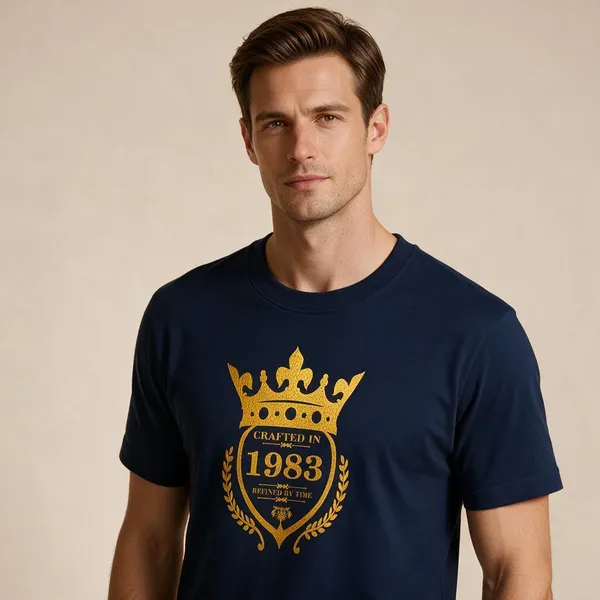 Customised_Crafted_In_1983_Refined_By_Time_Premium_Cotton_T_Shirt_Navy