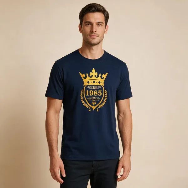 Customised_Crafted_In_1985_Refined_By_Time_Premium_Cotton_T_Shirt_Navy