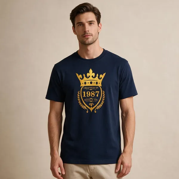 Customised_Crafted_In_1987_Refined_By_Time_Premium_Cotton_T_Shirt_Navy