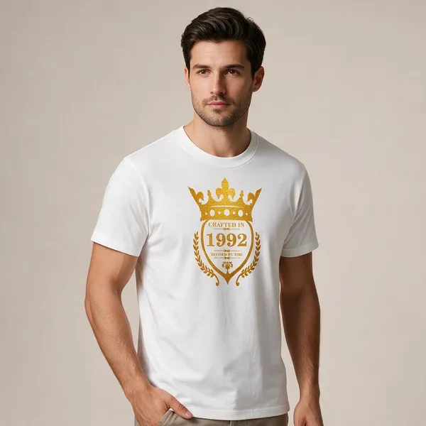 Customised_Crafted_In_1992_Refined_By_Time_Premium_Cotton_T_Shirt_White