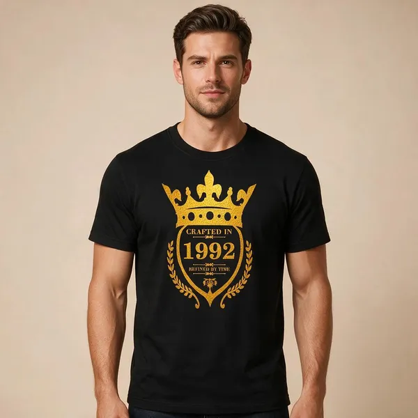 Customised_Crafted_In_1992_Refined_By_Time_Premium_Cotton_T_Shirt_Black