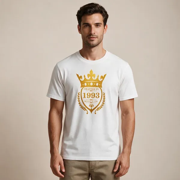 Customised_Crafted_In_1993_Refined_By_Time_Premium_Cotton_T_Shirt_White