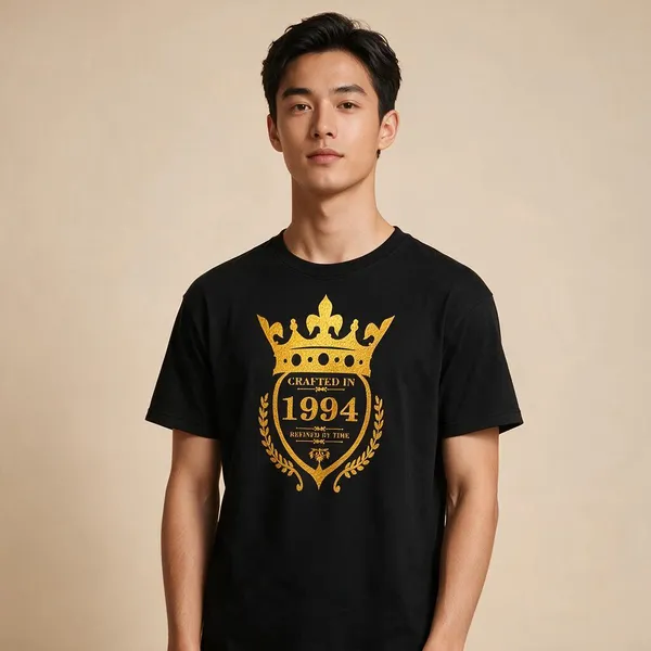 Customised_Crafted_In_1994_Refined_By_Time_Premium_Cotton_T_Shirt_Black