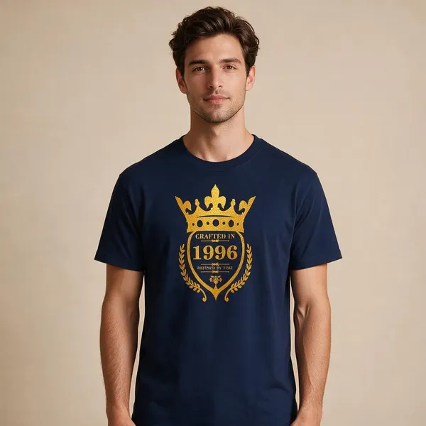 Customised_Crafted_In_1996_Refined_By_Time_Premium_Cotton_T_Shirt_Navy