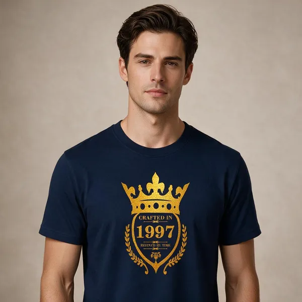 Customised_Crafted_In_1997_Refined_By_Time_Premium_Cotton_T_Shirt_Navy
