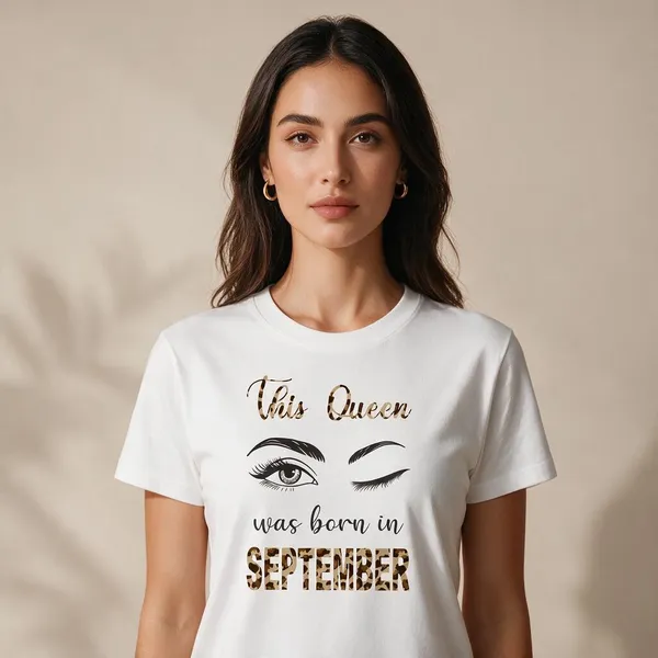 Customised_This_Queen_Was_Born_In_September_Premium_Cotton_Tshirt_White