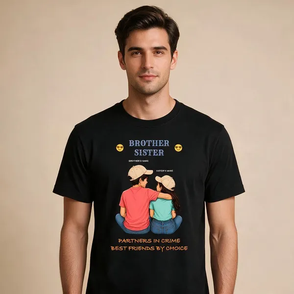 Customised__Partner_In_Crime_Brother_And_Sister_Premium_Cotton_T_Shirt_Black