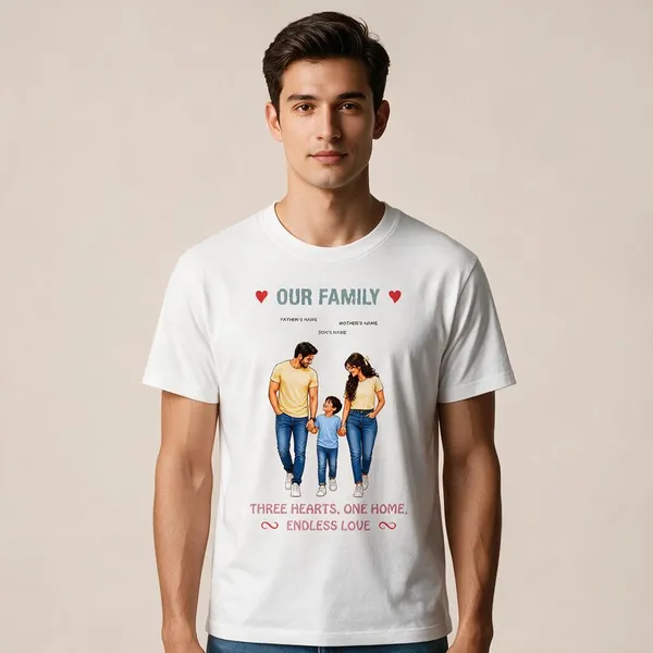 Customised__Our_Family_Father_Mother_And_Son_Premium_Cotton_T_Shirt_White