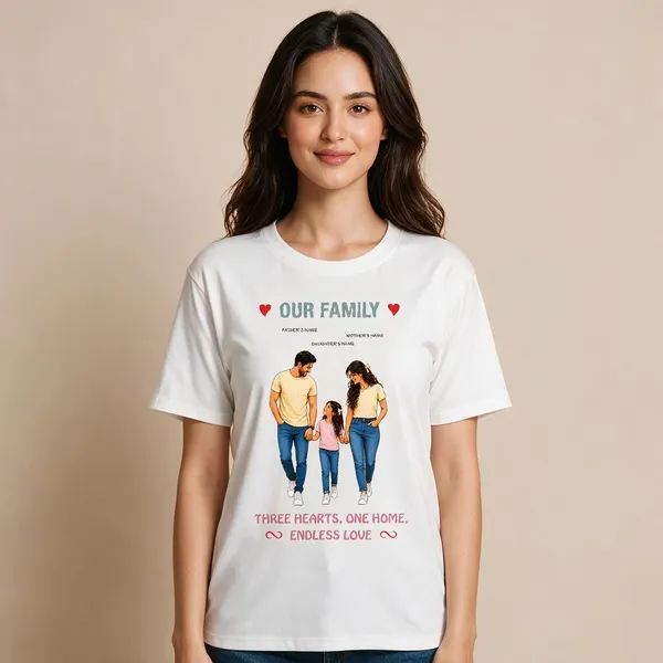 Customised__Our_Family_Father_Mother_And_Daughter_Premium_Cotton_T_Shirt_White