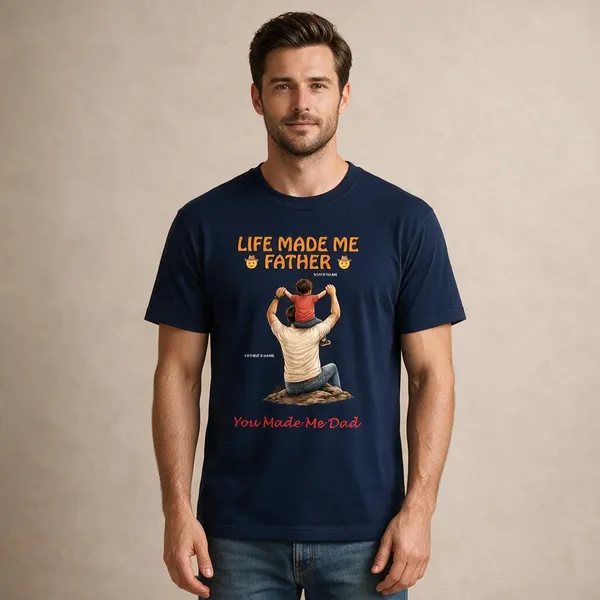 Customised__Life_Made_Me_Father_You_Made_Me_Dad_Father_And_Son_Premium_Cotton_T_Shirt_Navy