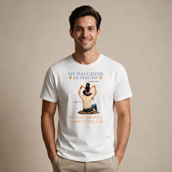 Customised__My_Daughter_My_Princes_Father_And_Daughter_Premium_Cotton_T_Shirt_White