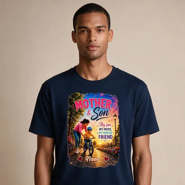 Customised__My_Son_My_Pride_Mother_And_Son_Premium_Cotton_T_Shirt_Navy