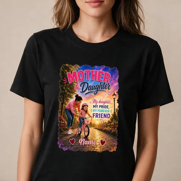Customised__My_Daughter_My_Pride_Mother_And_Daughter_Premium_Cotton_T_Shirt_Black