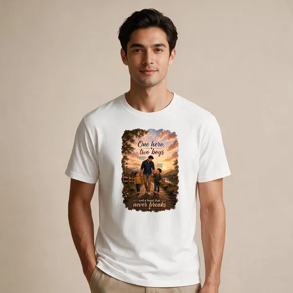Customised__One_Hero_Two_Boys_Father_And_2_Son_Premium_Cotton_T_Shirt_White