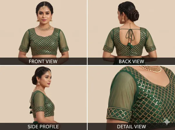 Green_Net_Blouse_For_Women