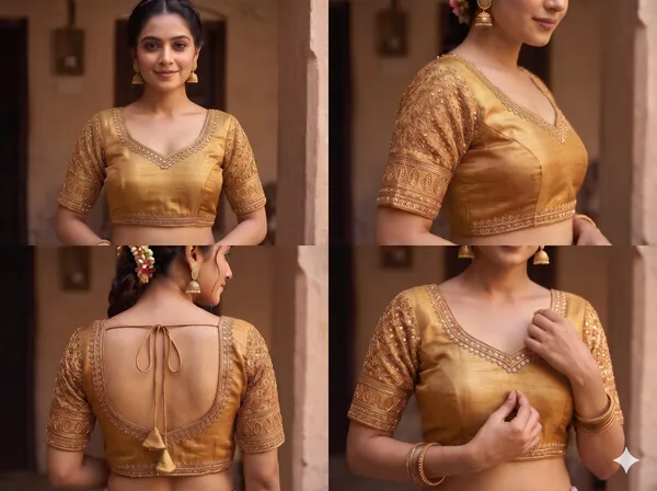 Gold_Satin_Blouse_For_Women