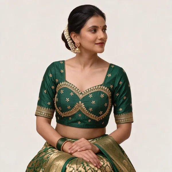 Green_Satin_Blouse_For_Women