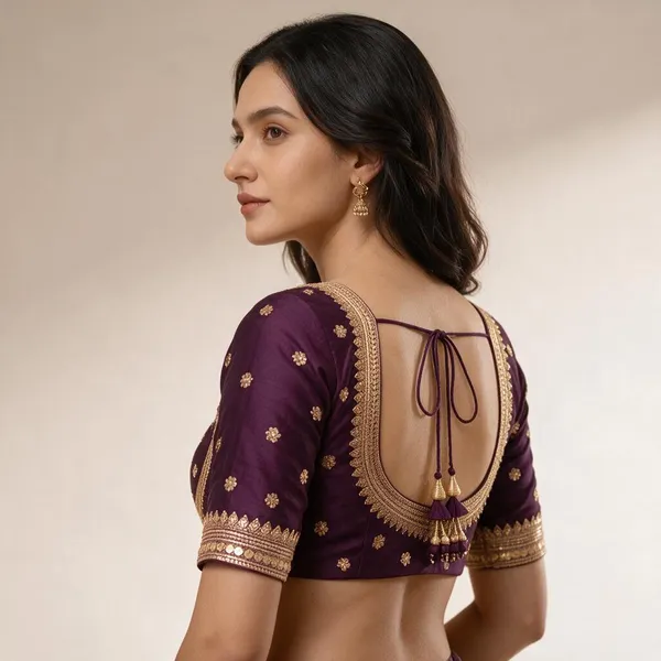 Dark_Purple_Satin_Blouse_For_Women