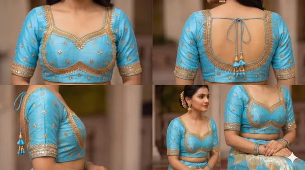 Blue_Satin_Blouse_For_Women