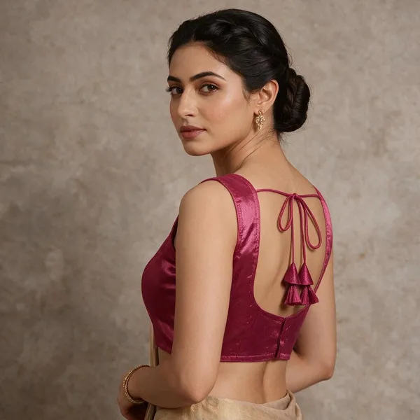 Magenta_Satin_Blouse_For_Women