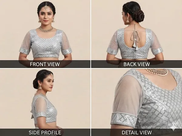 Silver_Net_Blouse_For_Women