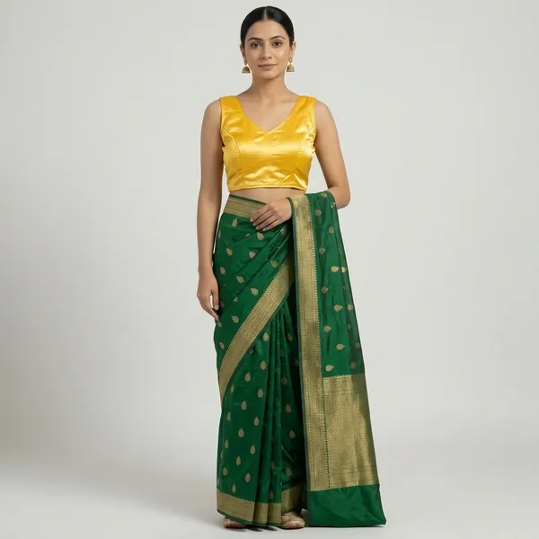 Golden_Satin_Blouse_For_Women