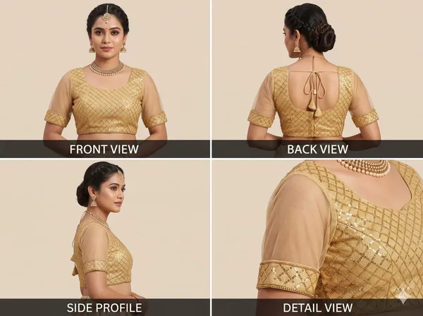 Beige_Net_Blouse_For_Women