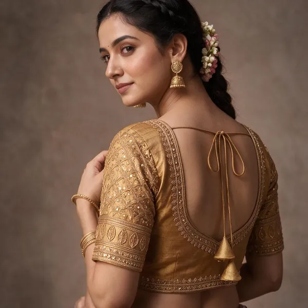 Gold_Satin_Blouse_For_Women