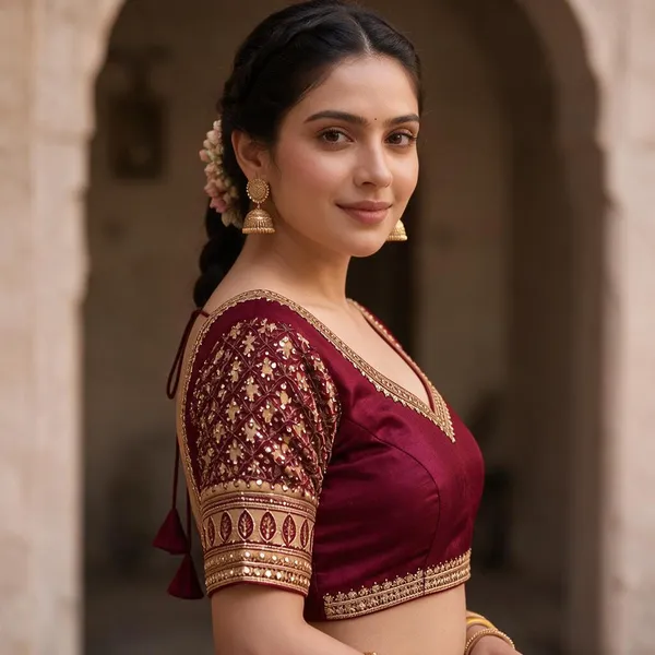 Maroon_Satin_Blouse_For_Women