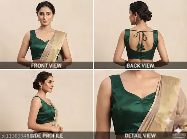 Bottle_Green_Satin_Blouse_For_Women