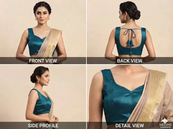 Teal_Blue_Satin_Sleeveless_Blouse_For_Women