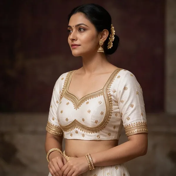 Ivory_Satin_Blouse_For_Women