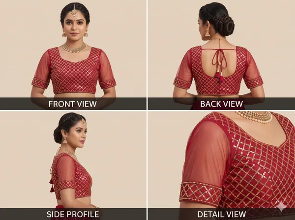 Maroon_Net_Blouse_For_Women